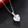 Hot selling European and American colored gemstone heart-shaped zircon necklace fashion love pendant O-shaped chain necklace