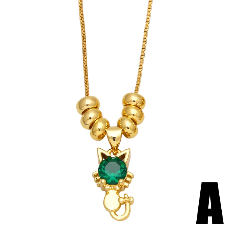Internet celebrity niche design kitten necklace female summer new cute cat clavicle chain pendant nkb267