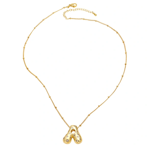 AS jewelry new fat 26 English letters pendant necklace gold-plated zircon clavicle chain nkq97