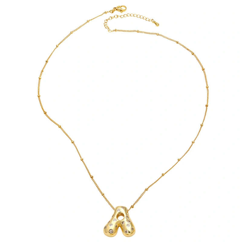 AS jewelry new fat 26 English letters pendant necklace gold-plated zircon clavicle chain nkq97