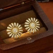  Light luxury style micro-inlaid zircon earrings exquisite sunflower popular earrings fashionable temperament high-end earrings