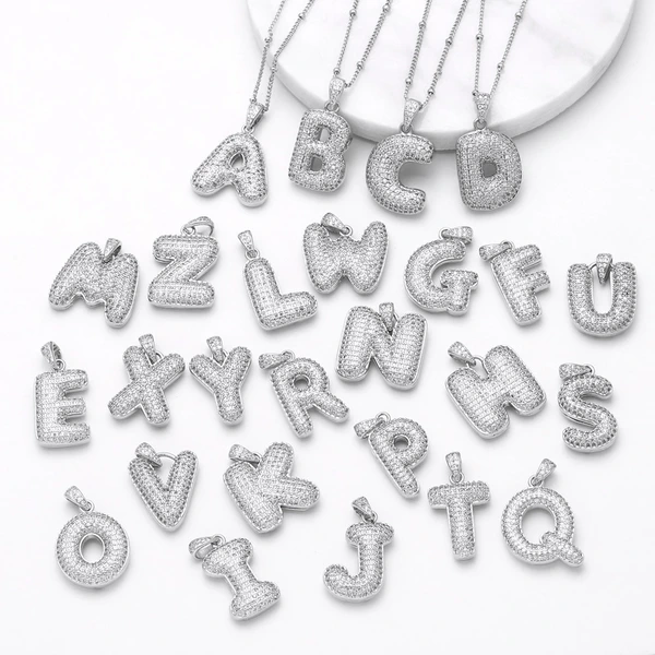 AS jewelry 26 English letters necklace female gold-plated full zircon clavicle chain nkn71