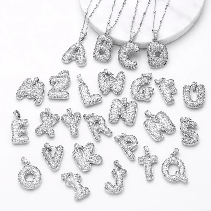 AS jewelry 26 English letters necklace female gold-plated full zircon clavicle chain nkn71