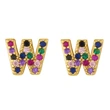 New European and American fashion 26 letters earrings original personality inlaid with colored zircon letter earrings erw62