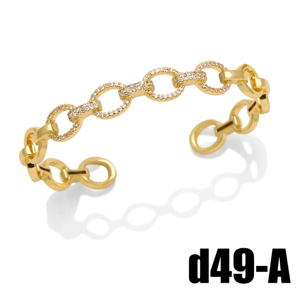 bracelet European and American style fashion geometric zircon bracelet female temperament light luxury high-end open bracelet brd58