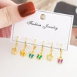 Clearance new earrings set European and American fashion temperament butterfly earrings six-piece earrings era136
