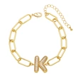 AS jewelry European and American hot-selling copper plated 18k gold zircon 26 English letters love bracelet jewelry brh51
