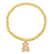 Hot selling personality cute bear bracelet women fashion retro elastic beaded bracelet jewelry brk56