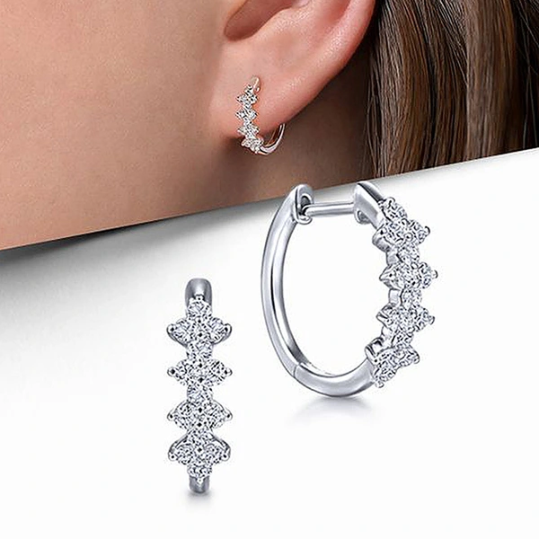 New imitation moissanite earrings European and American fashion popular copper inlaid zircon earrings WISH hot selling