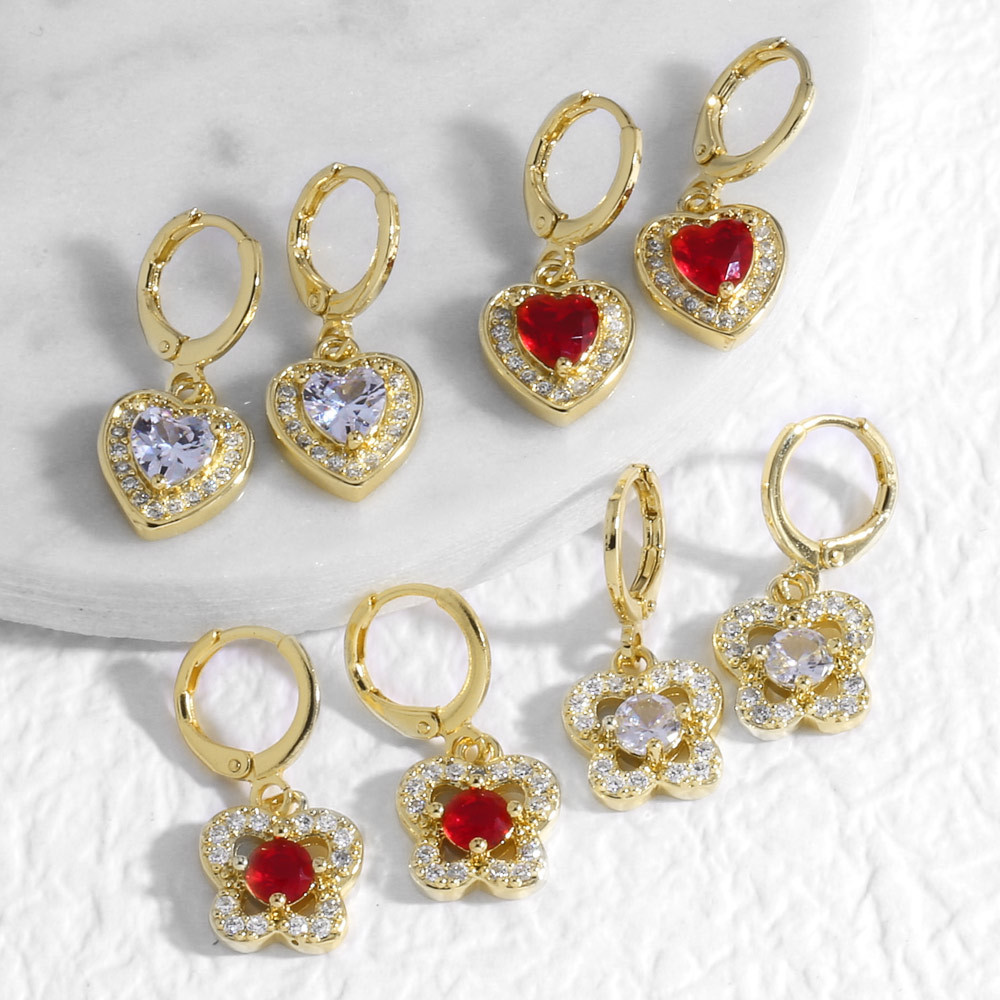 AS jewelry best-selling full zircon heart-shaped earrings earrings era111 earrings