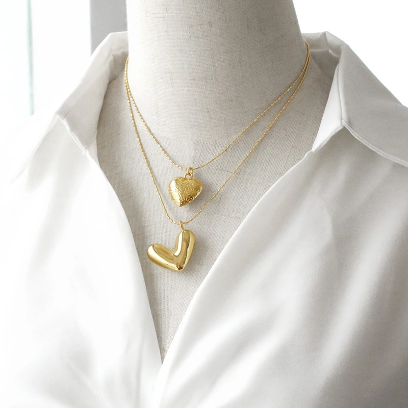 Hot selling love pendant necklace female copper plated real gold Brazilian Valentine's Day clavicle chain nkr58