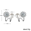 Live new earrings exquisite sunflower imitation pearl ear clips female star same style zircon earrings