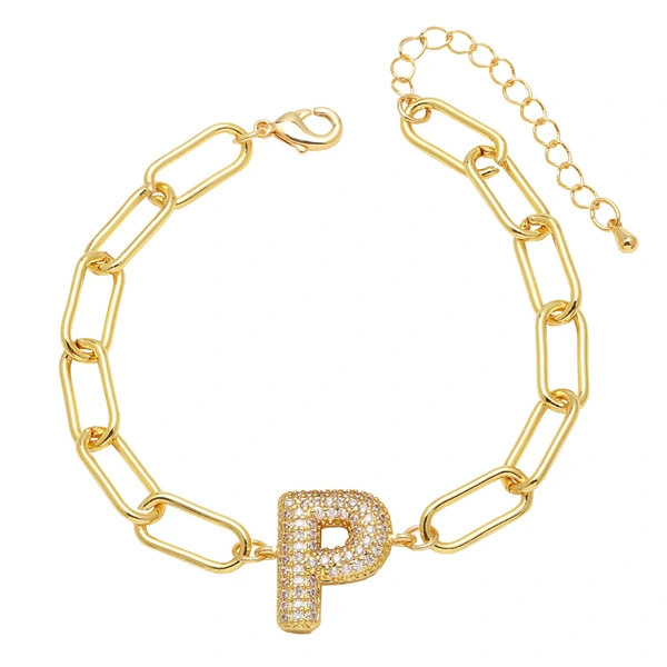 AS jewelry European and American hot-selling copper plated 18k gold zircon 26 English letters love bracelet jewelry brh51