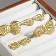 AS jewelry new multi-layer C-shaped earrings female copper plated 18k gold polished ear clip earrings era281