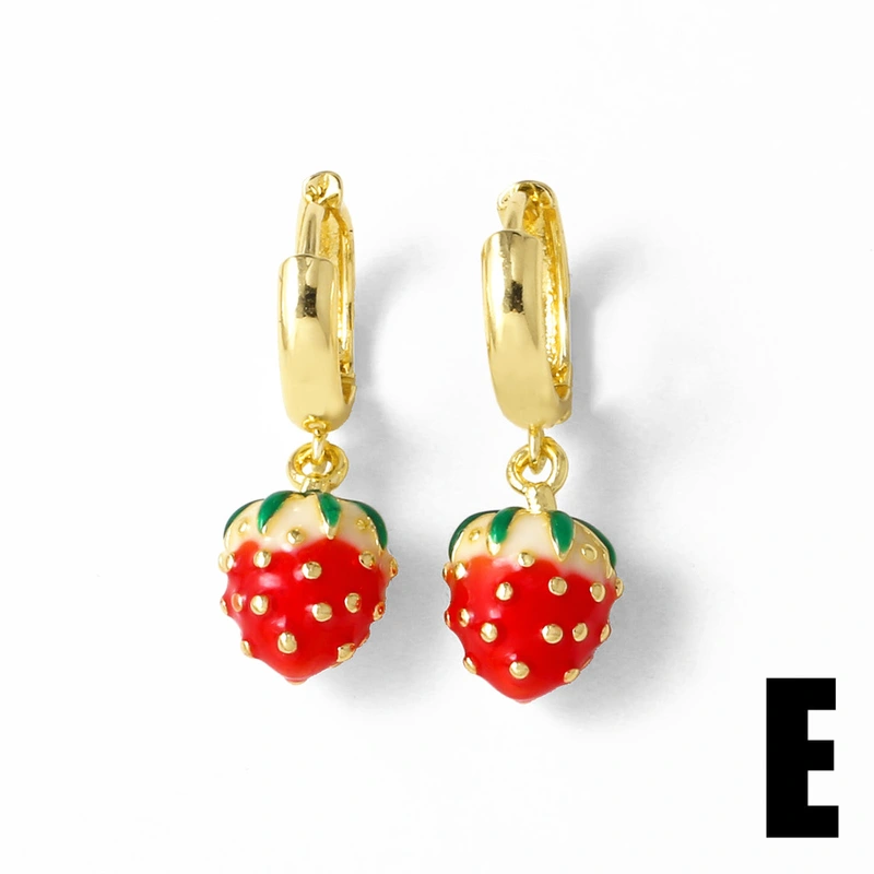 AS jewelry hot style fruit strawberry dragon fruit pendant oil drop earrings earrings female erv50