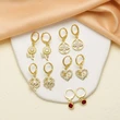 AS jewelry new 18k gold inlaid zircon love four-leaf clover pendant earrings earrings era050