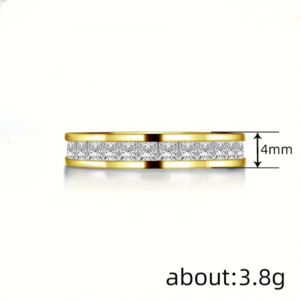   New simple plain ring women's square zircon wedding accessories classic commuter all-match style