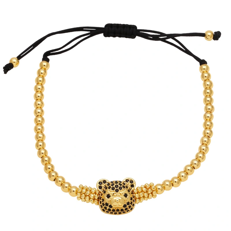 Clearance Bear Bracelet Niche Design Colored Zircon High-end Beaded Bracelet BRM46