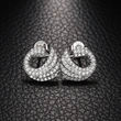 Niche design swan earrings luxury full inlaid zircon mosquito coil plate animal earrings trendy women's earrings