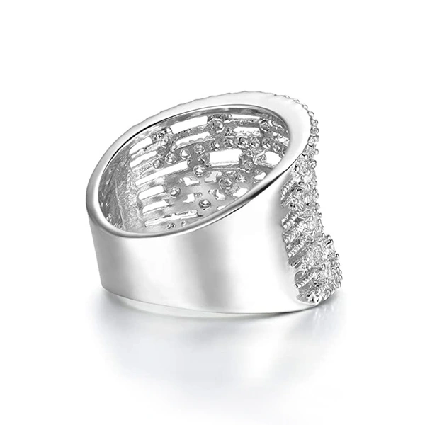 Independent station new copper plate full inlaid zircon hollow ring e-commerce European and American men's and women's ring wholesale