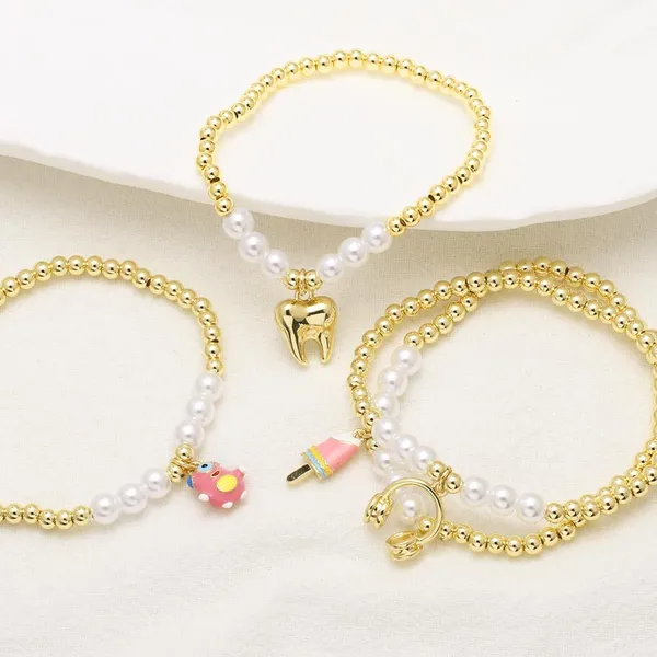 AS jewelry tooth ice cream bracelet female gold-plated oil drop pearl bracelet hand jewelry brh07