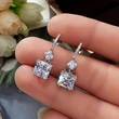 New earrings 8*8mm rock sugar zircon tassel earrings for women with round face and slimming earrings