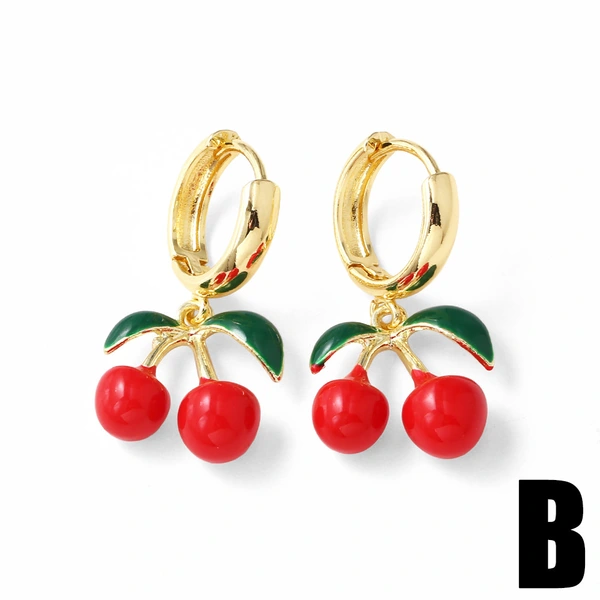 AS jewelry Europe and the United States hot selling red fruit cherry strawberry earrings earrings female erq68