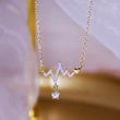 New Japanese and Korean jewelry, light luxury style, niche design, electrocardiogram necklace, diamond-studded wave heartbeat clavicle chain
