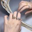  European and American new hot selling ring swing arm design geometric ring fashionable and beautiful everyday ring