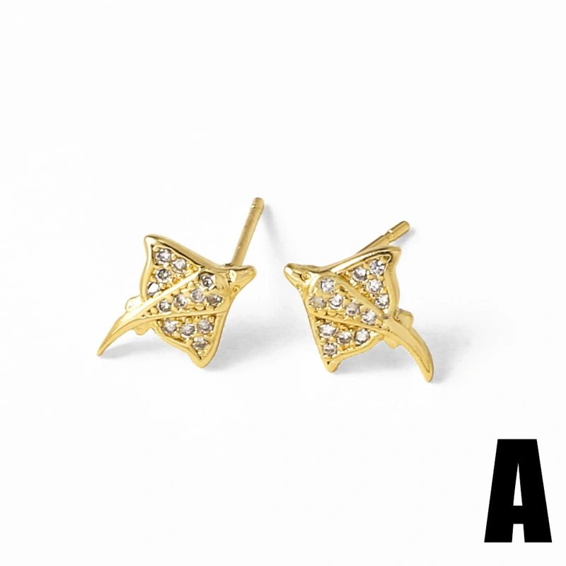 AS jewelry Europe and the United States hot selling ocean style 18k gold whale starfish earrings earrings erz57 earrings