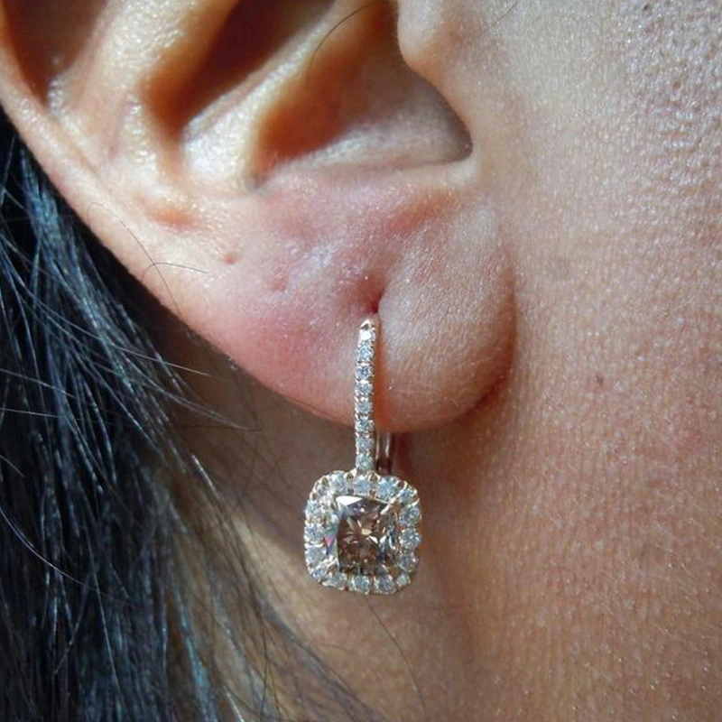   Hot selling new creative European and American inlaid zircon earrings earrings temperament versatile women's jewelry