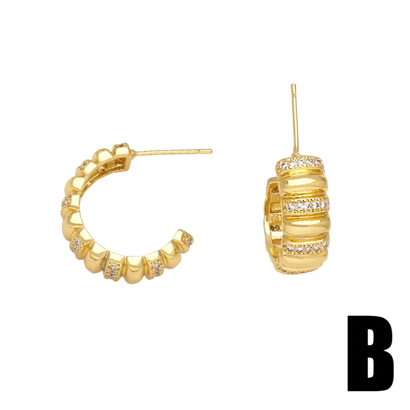 AS jewelry hot selling water drop polished earrings niche high-end copper plated real gold earrings earrings era043