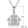 New fashion crown heart-shaped zircon necklace female Korean style personality pendant popular trend necklace
