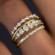 European and American light luxury high-end geometric ring women's shiny fashion ring four-piece set engagement wedding jewelry