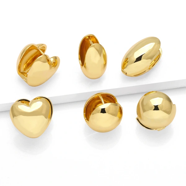 Fashion heart earrings for women niche design oval gold-plated earrings wholesale erv20