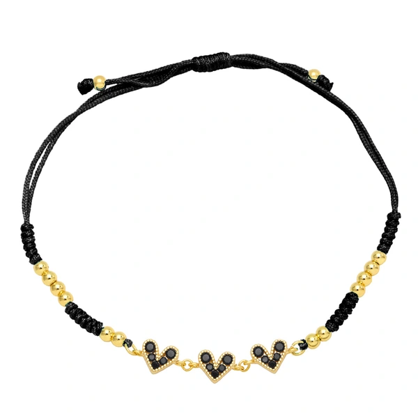 Colorful zircon heart bracelet Bohemian ethnic style hand-woven bracelet European and American bracelet wholesale brg30