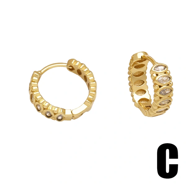 Hot selling jewelry fashion earrings temperament versatile high-end sense inlaid zircon gold-plated earrings earrings eru50