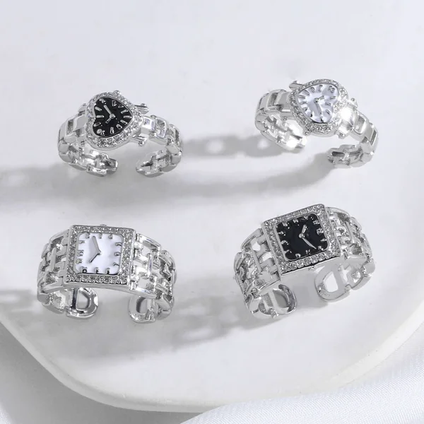 AS jewelry new hot selling love watch ring female copper plated 18k gold open ring rij20