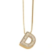 Temu hot selling 26 English letters necklace inlaid with zircon gold-plated clavicle necklace jewelry nkp54