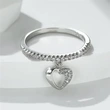   Niche simple all-match ring love heart-shaped hollow index finger ring design pendant female ring