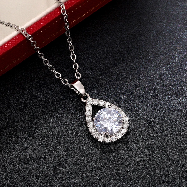 Source new Angel's Tears water drop zircon necklace simple pear-shaped necklace wholesale