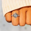 Old flame shaped lotus ring Chinese style ring retro wide face ring personality single ring