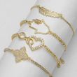 AS jewelry inlaid zircon love palm bracelet real gold plated flower pendant bracelet hand jewelry brd21