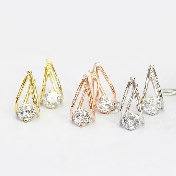 New Korean style temperament earrings high-end herringbone U-shaped earrings European and American ladies earrings