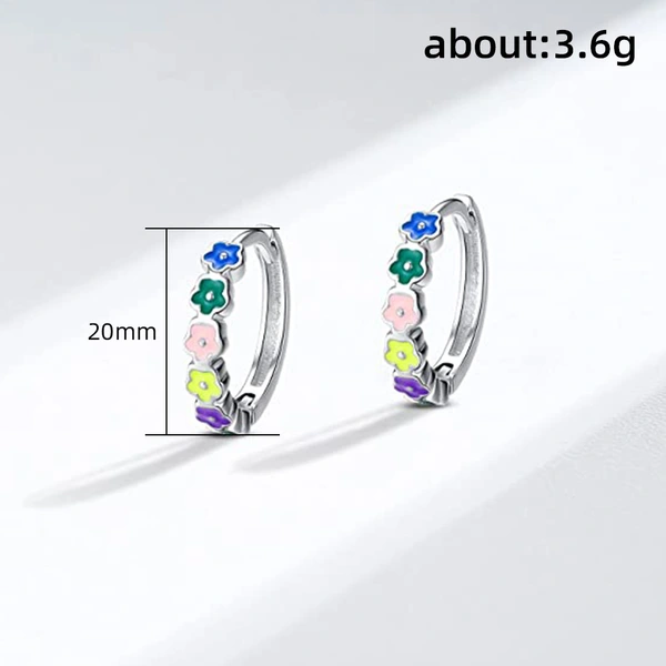   Hot selling flower drop glue earrings for women, sweet and fresh colorful flower forest style literary earrings