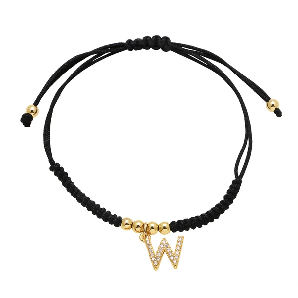 AS jewelry European and American new black bracelet 26 English letters pendant bracelet hand jewelry bra13