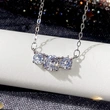 New jewelry fashion simple three zircon necklace female student versatile clavicle chain gift