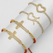 AS jewelry European and American micro-inlaid zircon cross bracelet love heart gold-plated bracelet female brc73