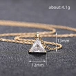 Hot selling new single diamond necklace Anna's same triangle pendant European and American new simple geometric necklace