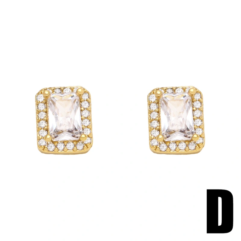 Colored zirconium geometric heart earrings earrings for women European and American fashion simple style Internet celebrity retro snake earrings era014